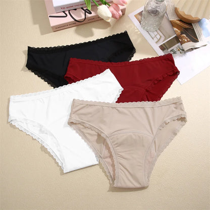 Women Sexy Lace Leak Proof Menstrual Period Panties Physiological Antibacterial Briefs Pants Leakproof Female Period Underwear.