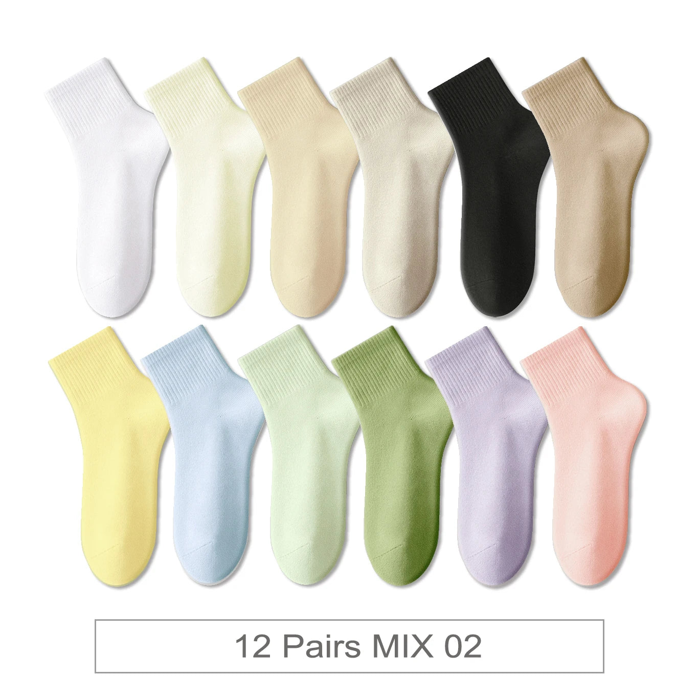 12 Pairs New Woman Cotton Socks Men Sock Short Ankle Colorful Autumn Spring Soft Breathable Colorful Girl Sock.