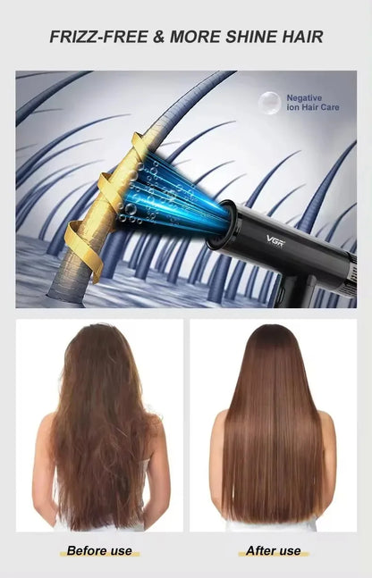 VGR Hair Dryer Professional Air Blower Brushless Motor Hair Dryer Machine 110000 RPM Negative Ion Hair Styling Blow Dryer V-427