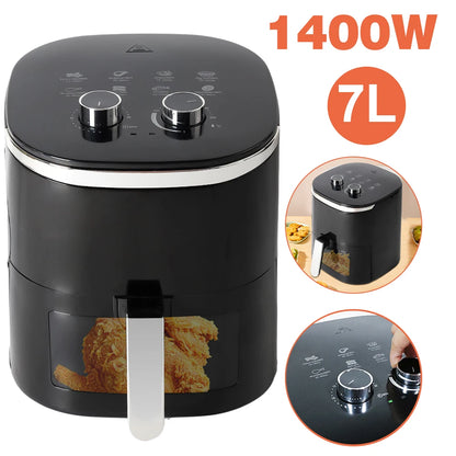 4/5/6/7/10/12L Electric Air Fryers Oil-free Automatic Household Kitchen 360°Baking Convection Oven Deep Fryer without Oil.