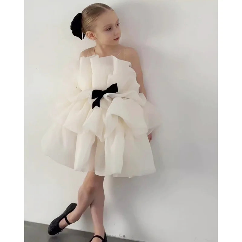 Blumenmädchenkleid für Mädchen, Prinzessinnenkleid zum ersten Geburtstag für Kinder, hochwertiges Host-Klavier-Performance-Kleid für Mädchen, stilvoll.