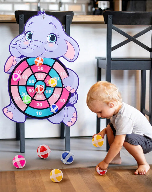 Child Montessori Toys for Kids 2 to 4 Years Old Cartoon Animal Dart Board Sticky Ball Family Interactive Educational Toys Baby.