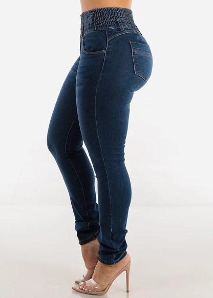 Jeans-Bleistifthose für Damen, 2025, dünne Hose, hohe Taille, Stretch, gewaschen, Distressed-Taschen, Knöpfe, Vintage-Denim, Streetwear