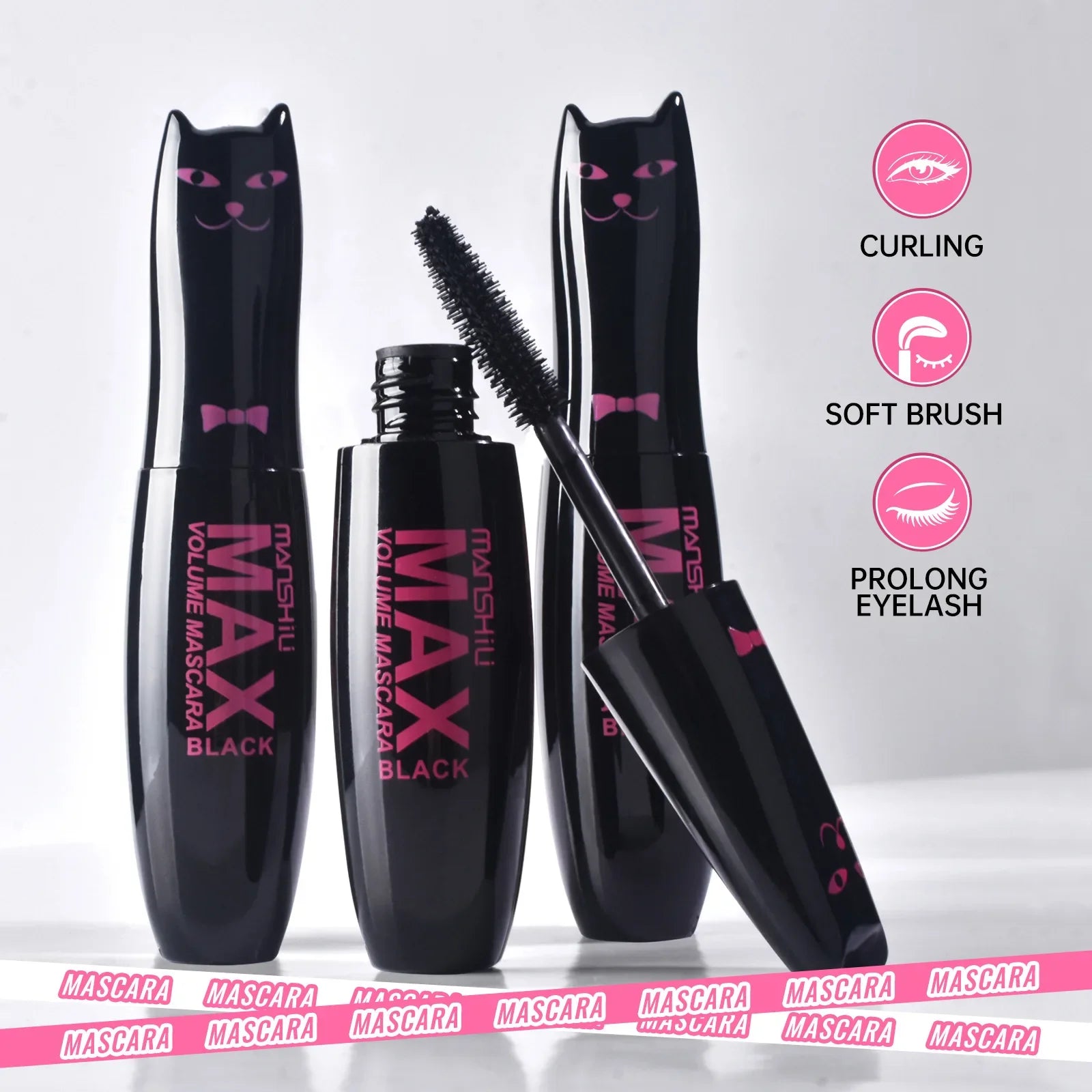 1PCS Fashion Original Max Volume Mascara Black Water-proof Curling And Thick Eye Eyelashes Makeup 4d Fiber Lash Mascara Beauty.