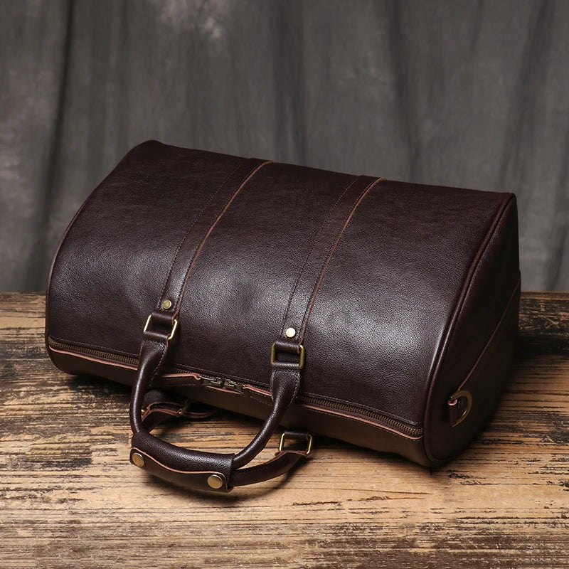 Vintage Herren Reisetasche klassische Business Umhängetasche Kopfs chicht Rindsleder Weekender Sporttasche Leder handtasche für Ehemann Geschenk.
