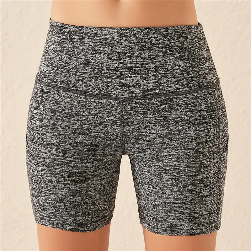 Women gym shorts High Waist Lifting Push Up Tight Yoga Cycling biker shorts Phone Pocket Jogging Running Fitness Short Pant lady