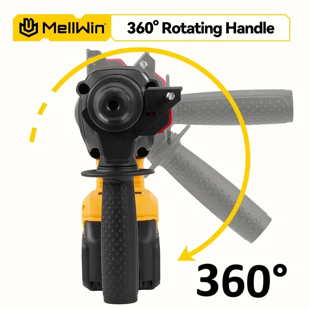 MELLWIN 26 mm bürstenloser elektrischer Bohrhammer, multifunktionaler Bohrhammer, Schlagbohrmaschine, Werkzeugset für Makita 18 V Batterie-Pin