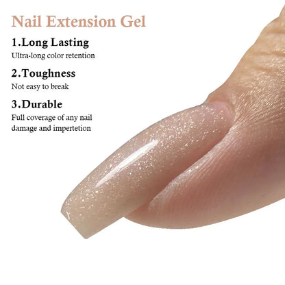 MSHARE 50g/250g Shimmer Pink White Acrylic Gel TPO Free Glitter Shiny Extension Acryl Hard Gel Nails Sculpting Construction.