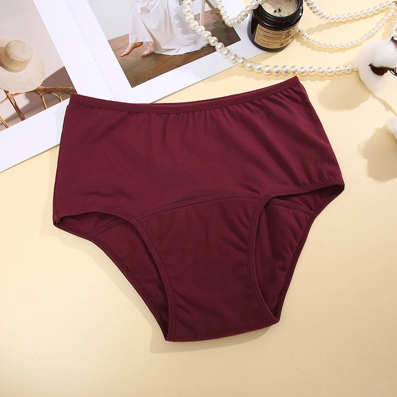 FINETOO Leak Proof Menstrual Panties Underwear Period Physiological Panty Women Waterproof Brief High Waist S-XL Female Lingerie