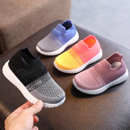 Kids Shoes Multicolor Knitted Toddler Baby Sneakers Casual Slip On Sneakers Children Shoes Kid Girls Boys Sports Shoes.