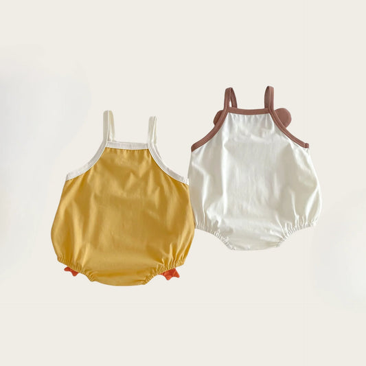 0–2 Jahre Baby-Strampler aus Baumwolle mit Tier-Cartoon-Motiv – bezaubernde Enten- und Bären-Designs – weich und bequem für Babykleidung