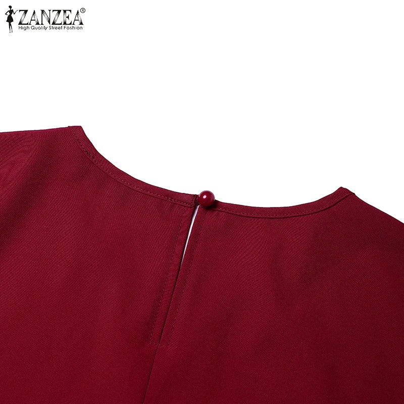 ZANZEA Mode Frauen Langarm Muslimischen Abaya Kleid Frühling Patchwork Maxi Kleider Robe Femme IsIamic Vestidos Lace Up Sommerkleid