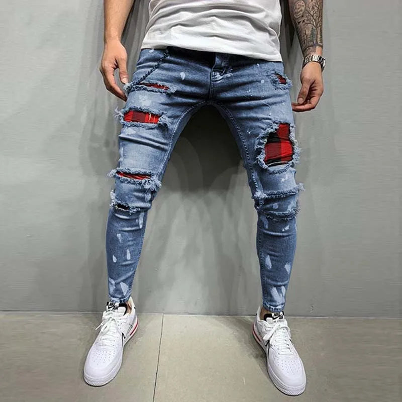 Mode Hip Hop Blau Gerade Jeans Männer Baggy Hosen Retro Streetwear Harajuku Waschen Mann Biker Schwarz Lose Breite Bein Denim Hosen.
