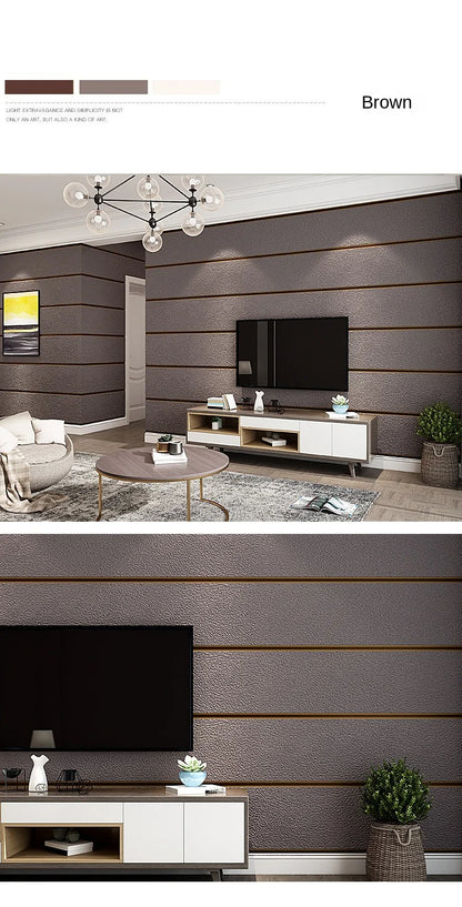 Moderne Hirschleder-Samt-Tapete, Vliesstoff, 3D-Streifen, für Wohnzimmer, Schlafzimmer, TV-Hintergrund, Wandpapier, Tale Diego Diego Wohnkultur