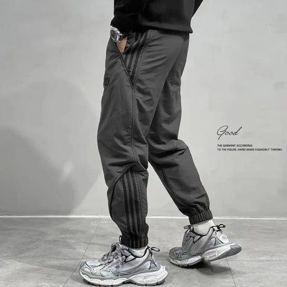 2024 Spring Autumn Men's Long Pants Loose Fit Plus Size Casual Nine Point Plus Size Harem Workwear Bunded Pants Men