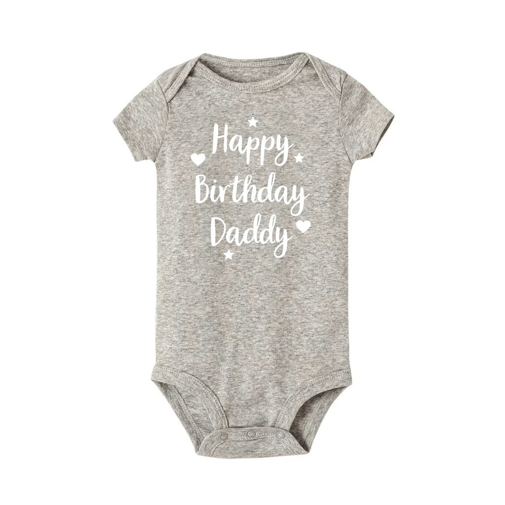 Alles Gute zum Geburtstag Papa Baby Body Vater Party Jungen Mädchen Outfit Strampler Säugling Sommer Kleinkind Kurzarm Kleidung Ropa Geschenke.