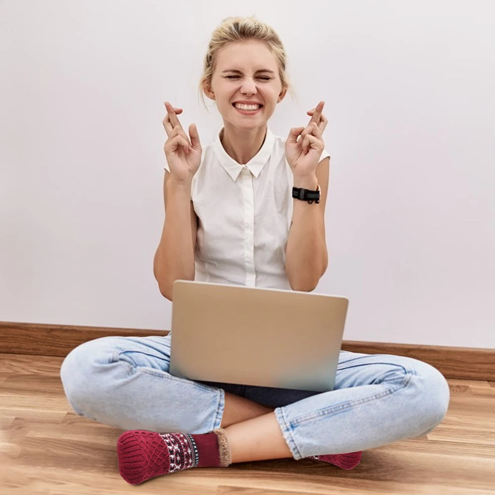 Winter Women Warm Men’s Socks Thickened Thermal Ski Non-slip Soccer Stockings Indoor Home Floor Slippers Sock for Christmas.