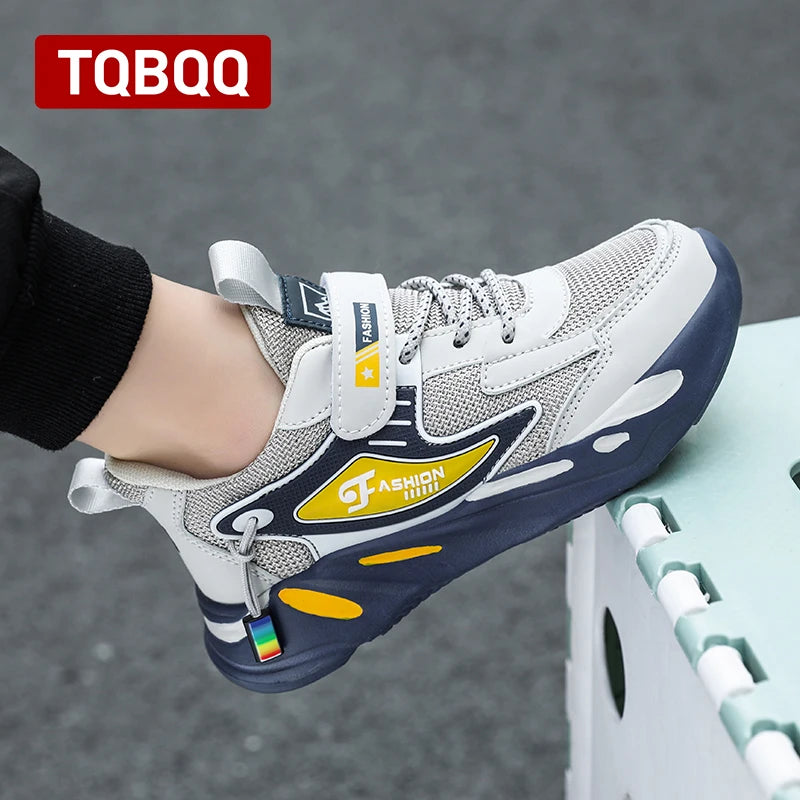 Kids Boy Fashion Trend Casual Sneaker Non-Slip Children's Sports Shoes Breathable Mesh Comfortable Wear.