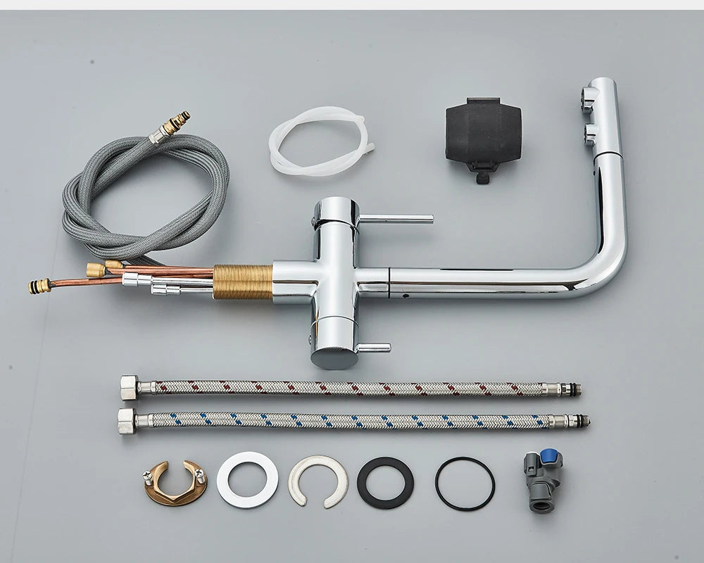 Rozin Water Purifier Kitchen Faucet Black Pull Out Flexible Filter Kitchen Faucets Crane Brass 2 in 1 Hot Cold Water Mixer Tap