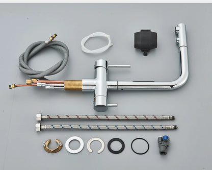 Rozin Water Purifier Kitchen Faucet Black Pull Out Flexible Filter Kitchen Faucets Crane Brass 2 in 1 Hot Cold Water Mixer Tap