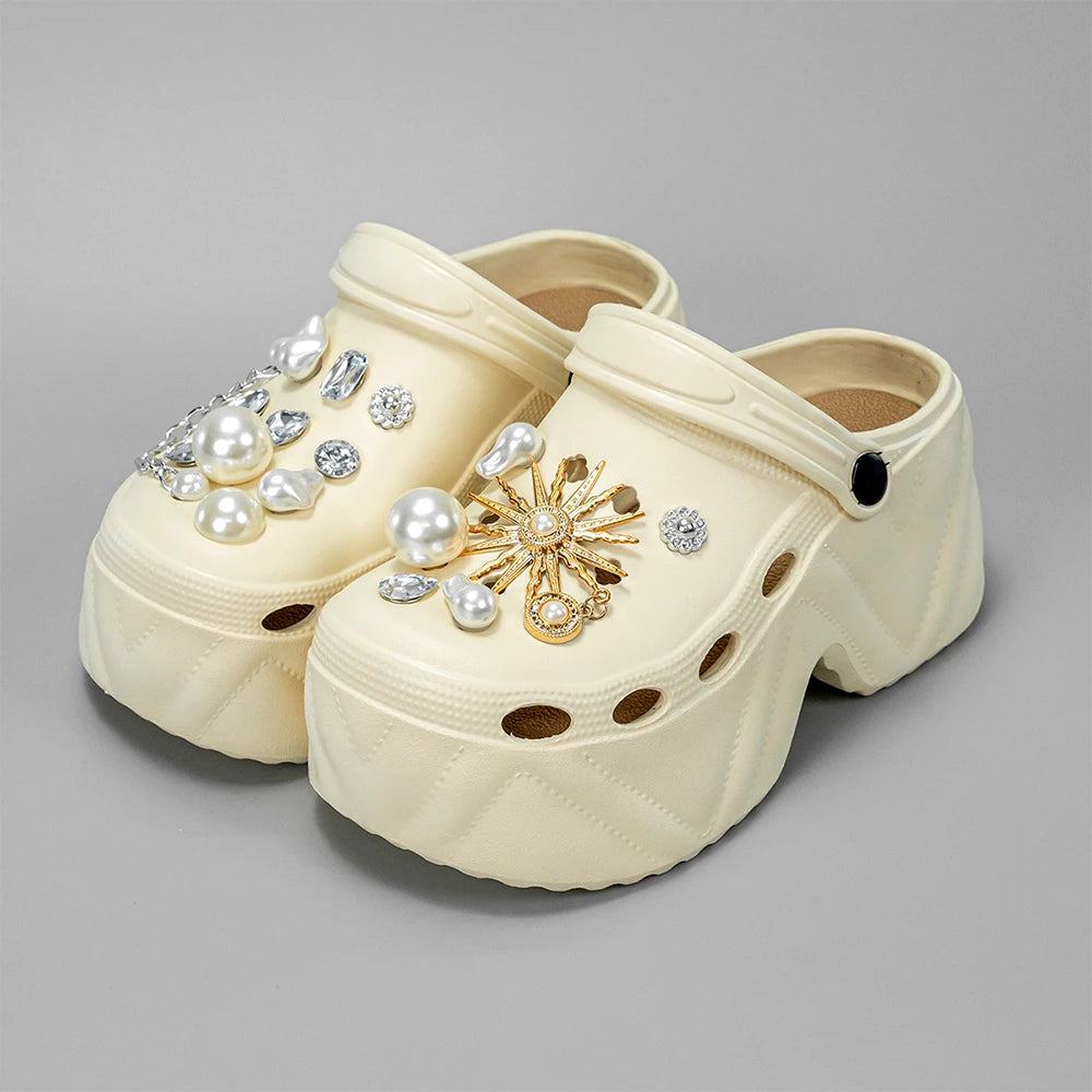 Women's Slippers 9CM High Platform Garden Fashion Clogs Shoes Women's Slippers Thick Bottom EVA Sandals Summer Girls Slippers