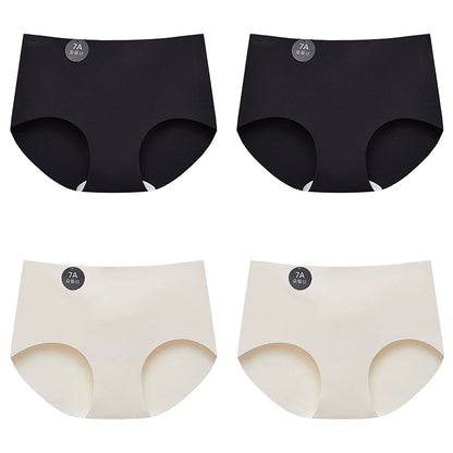 FalllSweet 4PCS Seamless Panties for Woman Ice Silk Underwear Soft Thin Briefs Women's Underpants Fashion Sexy Female Lingerie.