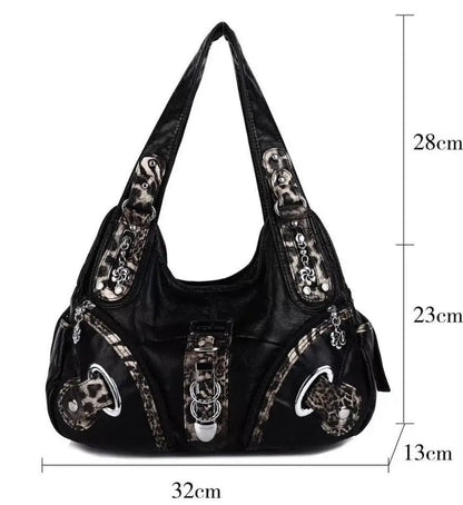 Women Handbags Leopard Bag Top-handle Handbag Fashion Satchel Dumpling Pack Shoulder Bag Tote Bag Hobos Large Purse