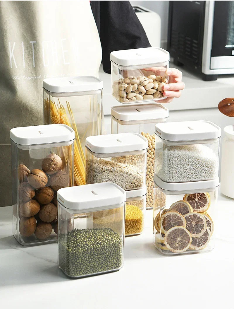 Pasta Storage Box Transparent Plastic Grain Seal Tank Spaghetti Storage Container Moisture-Proof Snack Jar Kitchen Food Tank.