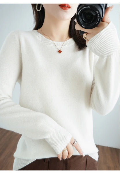 Herbst und Winter Kaschmirpullover Damen Rundhalspullover lässig gestrickt Top Damen kurze Unterwolle Mode 18 Farben