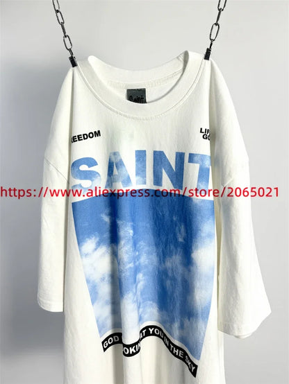 SAINT Vintage NIN Nine-inch Nail T-Shirts Best Quality Vintage Washed T Shirt Tee Tops.