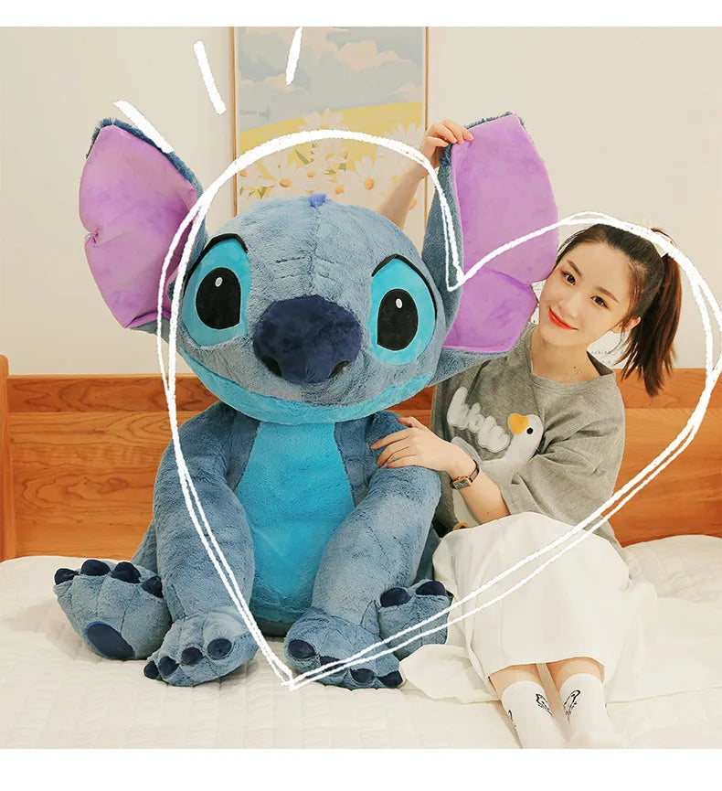 Disney Stitch Angel Stuffed Plush Toy Kawaii Lilo & Stitch Cartoon Plush Doll Stress Relief Pillow Comforting Toy for kids Gifts.