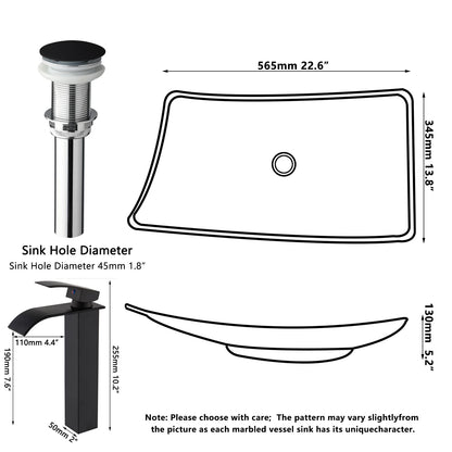 KEMAIDI Waschbecken, Waschbecken, Waschbecken über der Theke, moderne Badezimmer-Waschbecken, Schüssel mit Wasserhahn, kombinierte Waschbecken in mehreren Form