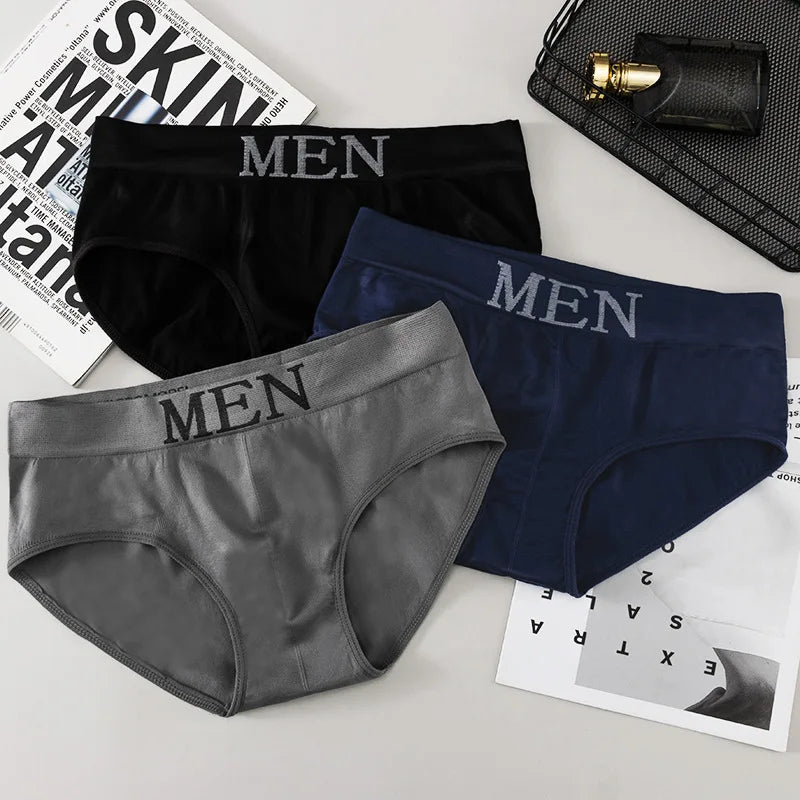 4pcs Mens Sexy Briefs Teenager Sport Underwears Plus Size Fat Men's Underpant Panties Students Breathable Fashion Casual Panties.