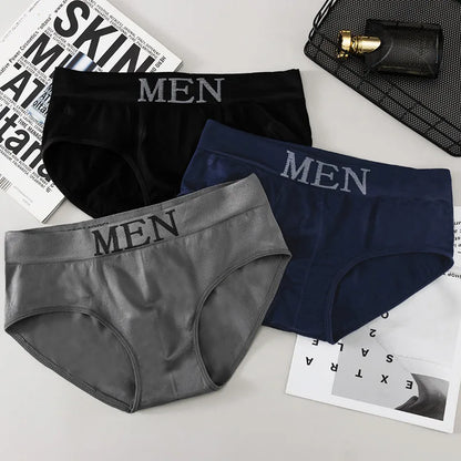 4pcs Mens Sexy Briefs Teenager Sport Underwears Plus Size Fat Men's Underpant Panties Students Breathable Fashion Casual Panties.