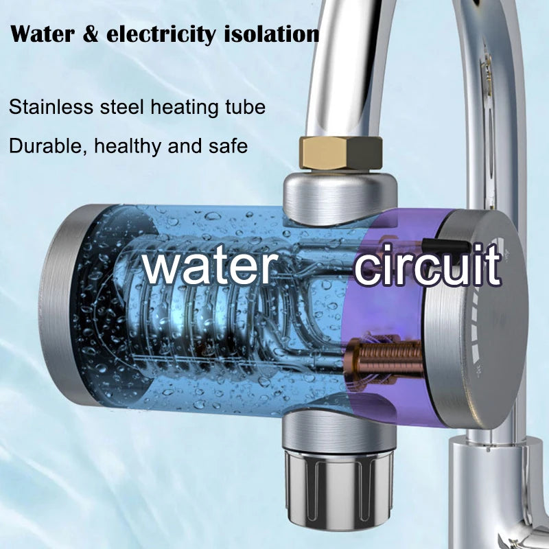2025 New Kitchen stainless steel electric hot water faucet instant hot heating faucet water heater hot and cold.
