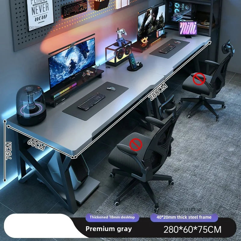 Moderne Doppel-Computertische für Zuhause, Desktop, E-Sport, Gaming-Tisch, Schlafzimmer, einfacher Schreibtisch, Studenten-Studientische, Büromöbel