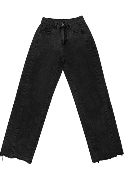 High Waist Wide Leg Denim Jeans Women's Spring 2025 Design Sensation Elegant No Stretch Comfortable Fit Female Fashionable.