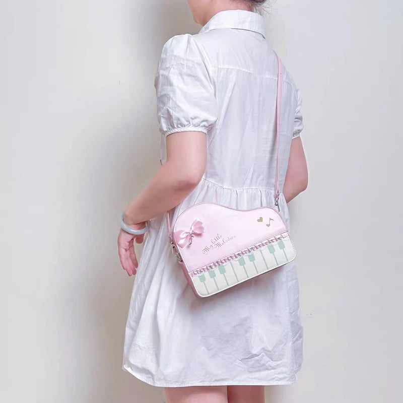 Fashion Polka Dot Ladies Piano Bag New Style Niche Underarm Shoulder Bag Sweet Personality Piano Backpack Women's Bag Square Bag