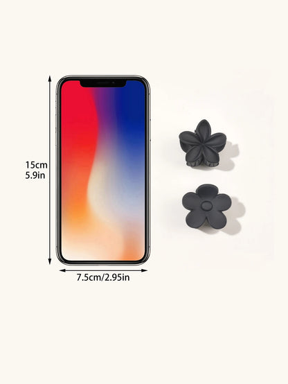 10 Pcs Pink Small Claw Clips Set,Matte Tiny Flower Jaw Clips for Women Girls,5 Style Nonslip for Thin Medium Fine Hair