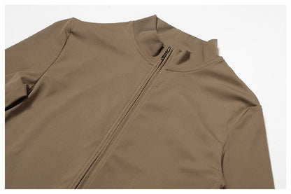 Zipper Long Sleeve Jumpsuit Gym Sportswear Women Yoga Boilersuit Women Sports Jumpsuit Fitness Rompers Stretch Workout Bodysuits