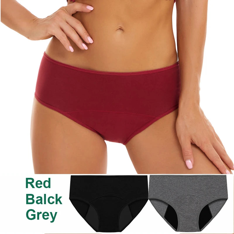 3pcs Women Menstrual Period Underpants Ladies Cotton Postpartum Absorbent Leak Proof Panties European size XS-5XL