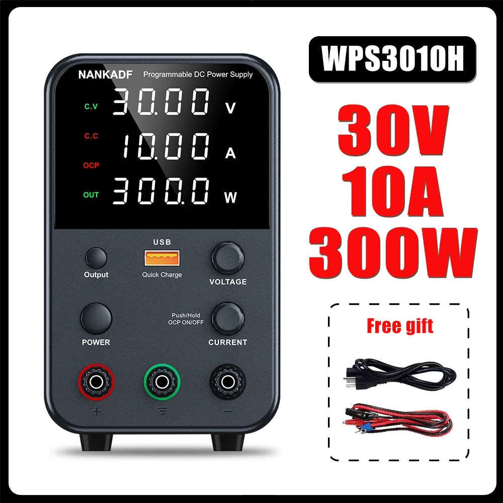 NANKADF DC laboratory power supply 30V 10A bench power supply encoder regulates voltage and current Dual input voltage 220V/110V