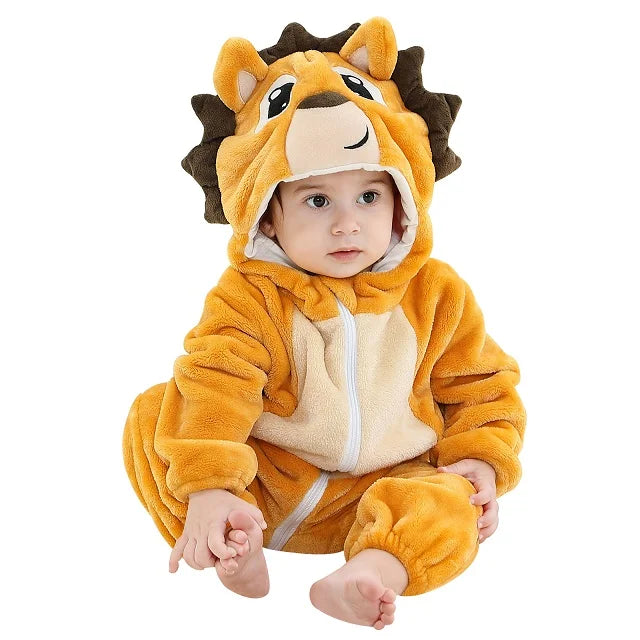 MICHLEY Winter Baby Strampler Mit Kapuze Flanell Cosplay Kleinkind Infant Kleidung Insgesamt Bodys Overall Kostüm Für Kinder Mädchen Junge.