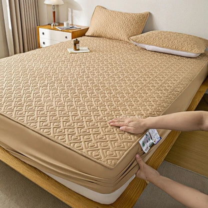 WOSTAR Thicken quilted mattress protector cover 180x200 couple luxury double bed elastic fitted sheet style bed protection pad.