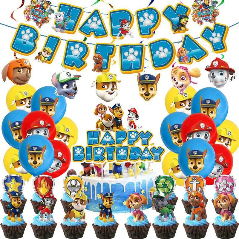 PAW Patrol Geburtstag Party Dekoration Neue Version Ballon Set Einweg Geschirr Kid Event Liefert Banner Hintergrund Geschenk.