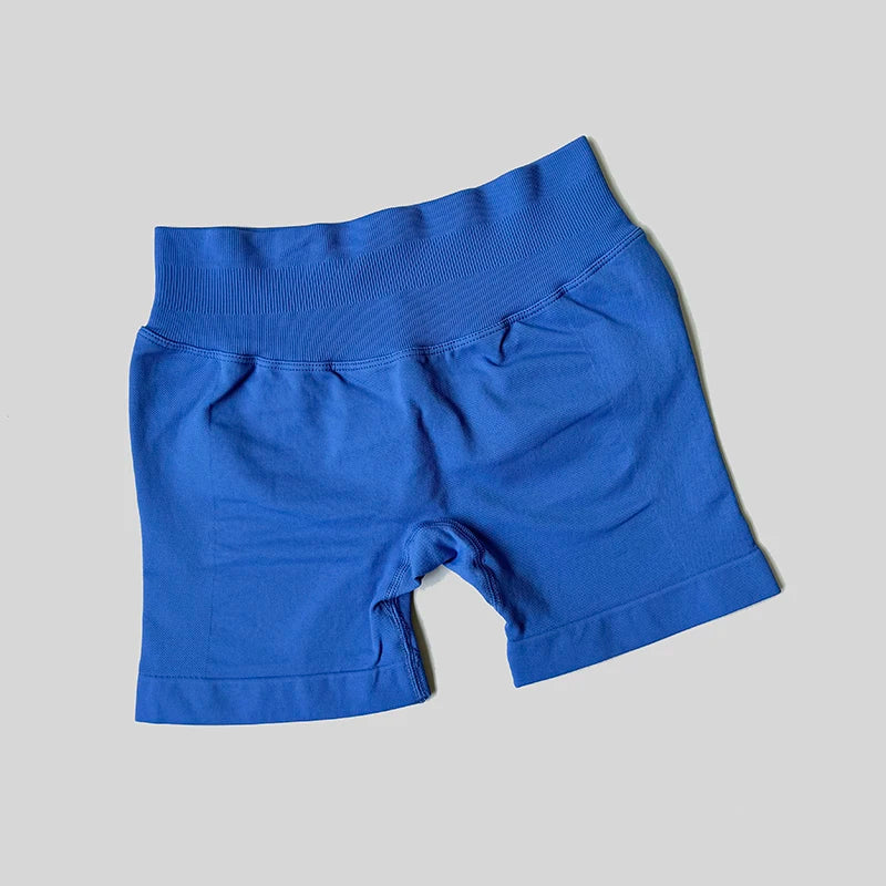 2025 Seamless Yoga Shorts Women Fitness Sports Biker 4.5" Low Ribbed Band Gym Shorts Workout Scrunch Butt Impact Leggings.