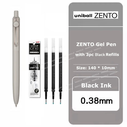 Uniball ZENTO Standard 0,38/0,5 mm Gelschreiber, wasserbasierte, glatte Schreibroller, passend für verschiedene Anlässe, Schreibwaren