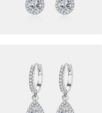 PERFANY 1CT Pear Cut Moissanite Earrings for Women S925 Pure Silver Laboratory Cultivated Diamonds Elegant Wedding Jewelry.