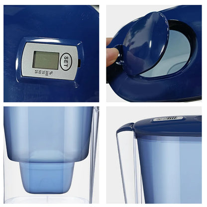 Household Filter Kettle with 6 Filter Device Activated Carbon Water Purifier and Filter Cartridges Non-toxic Filter Wate 3.6L.