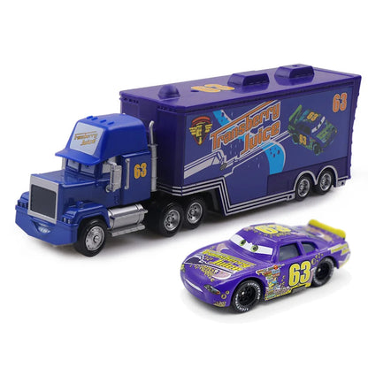 Disney Pixar Cars 2 3 Lightning McQueen Mack Uncle Jackson Storm Car Truck 1:55 Diecast Vehicle Metal Toys Gift for Children
